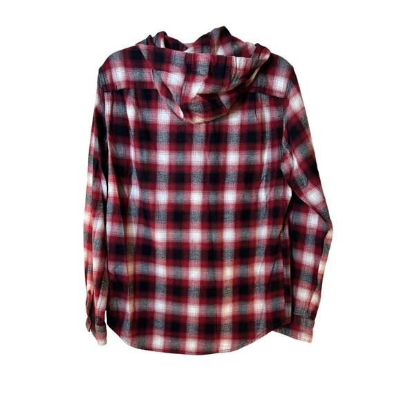AMERICAN EAGLE Men’s Button Down Hooded Plaid Flannel Shirt / Size: Small - Picture 2 of 7